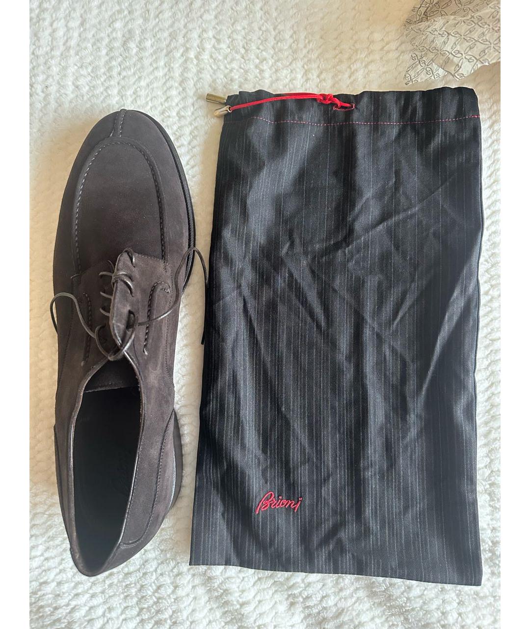 BRIONI Коричневые замшевые туфли, фото 6