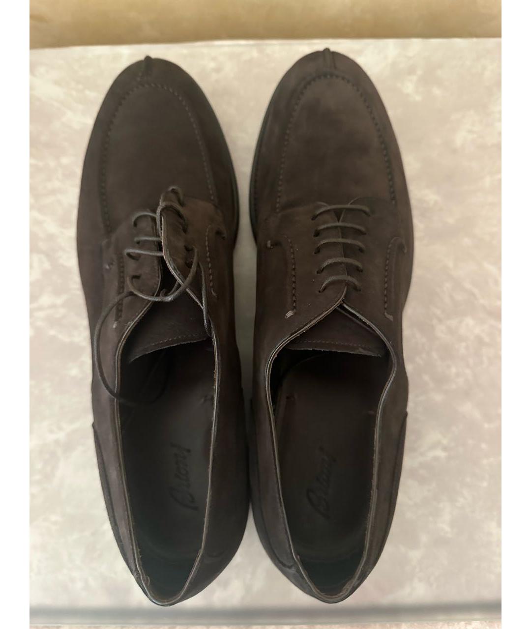 BRIONI Коричневые замшевые туфли, фото 3