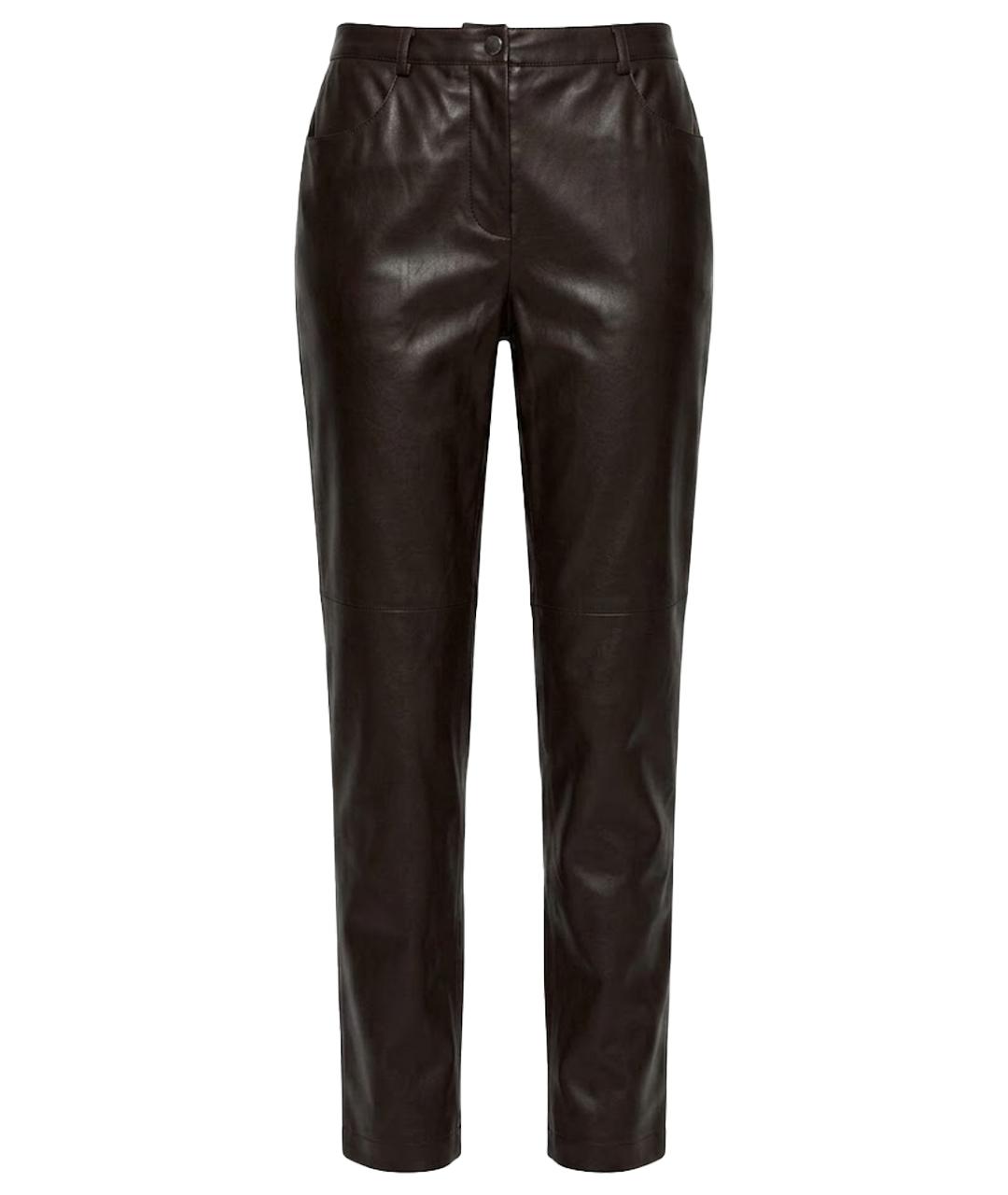 12 STOREEZ Черные кожаные прямые брюки, фото 1