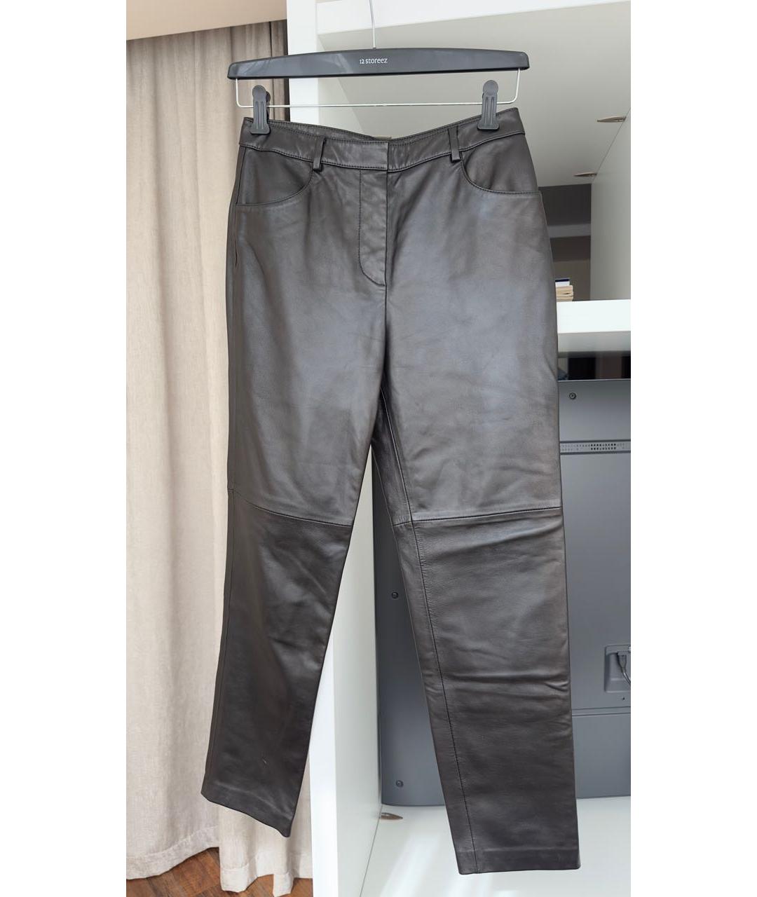 12 STOREEZ Черные кожаные прямые брюки, фото 2