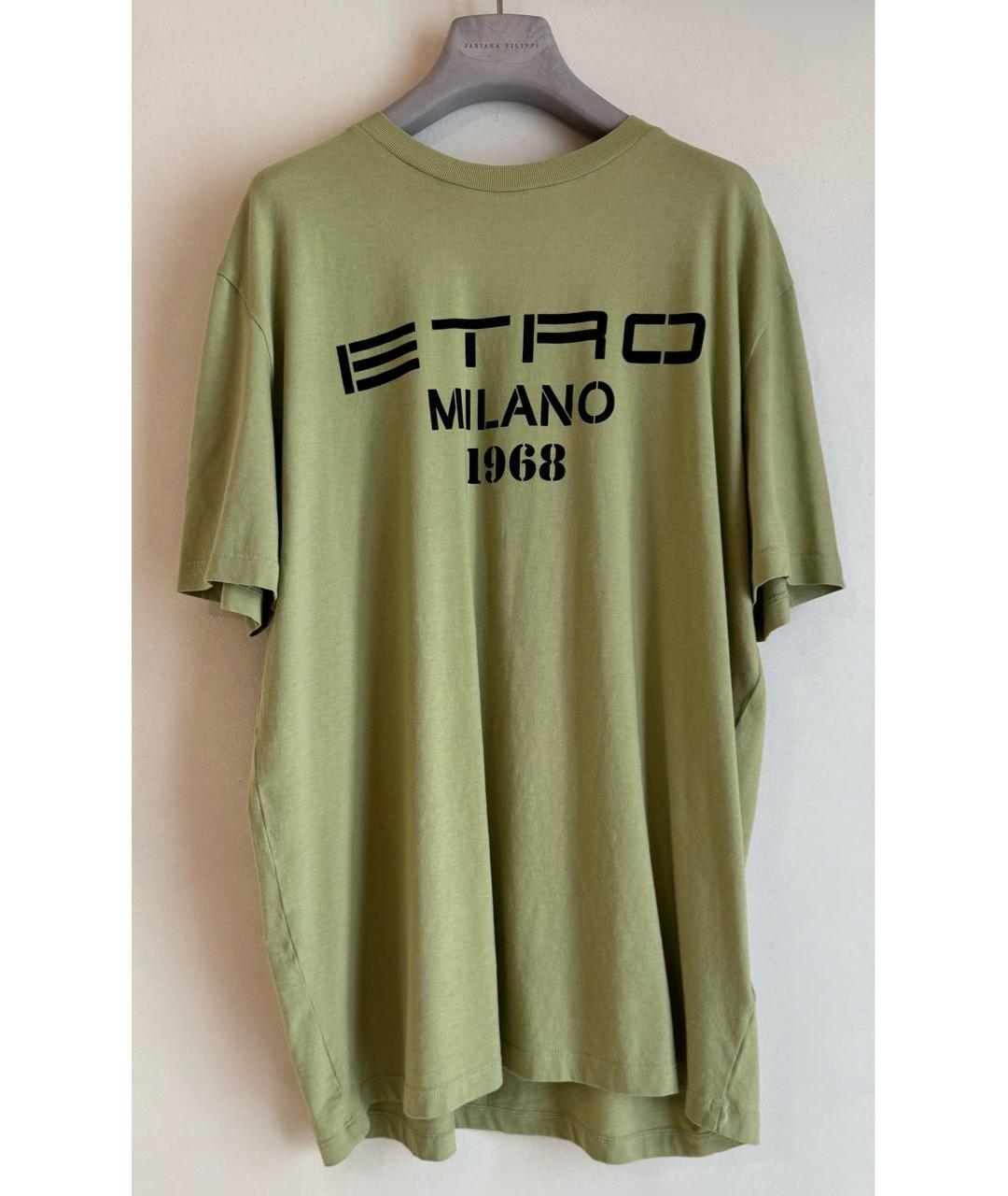 ETRO Салатовая хлопковая футболка, фото 7