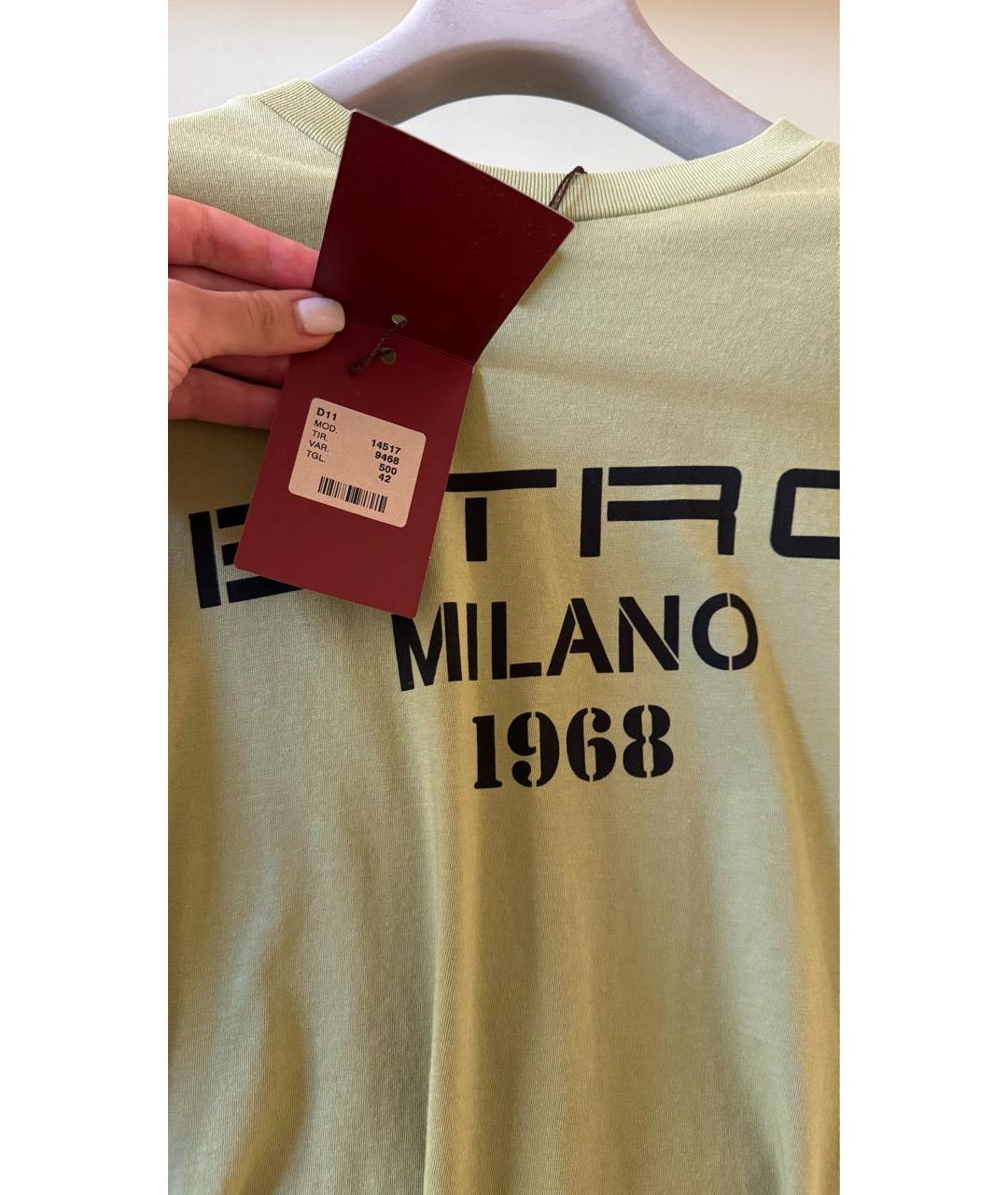 ETRO Салатовая хлопковая футболка, фото 8