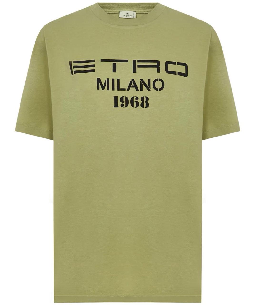 ETRO Салатовая хлопковая футболка, фото 9