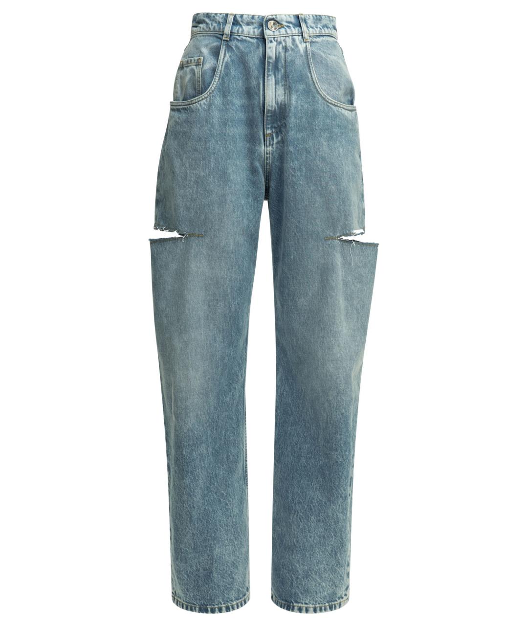 MAISON MARGIELA Голубые хлопковые прямые джинсы, фото 1
