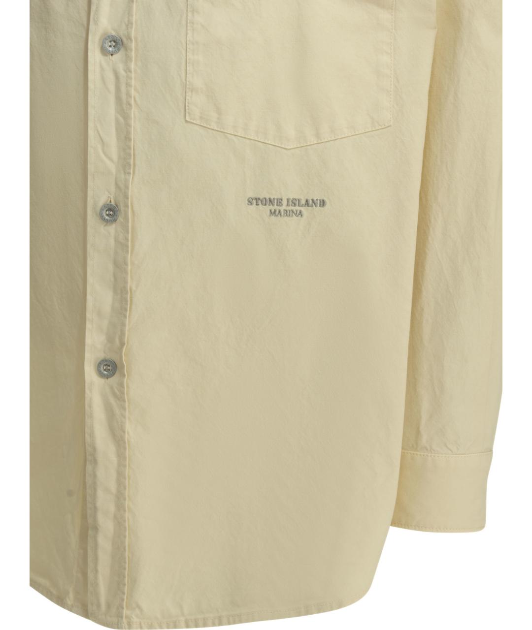 STONE ISLAND Бежевая хлопковая кэжуал рубашка, фото 4