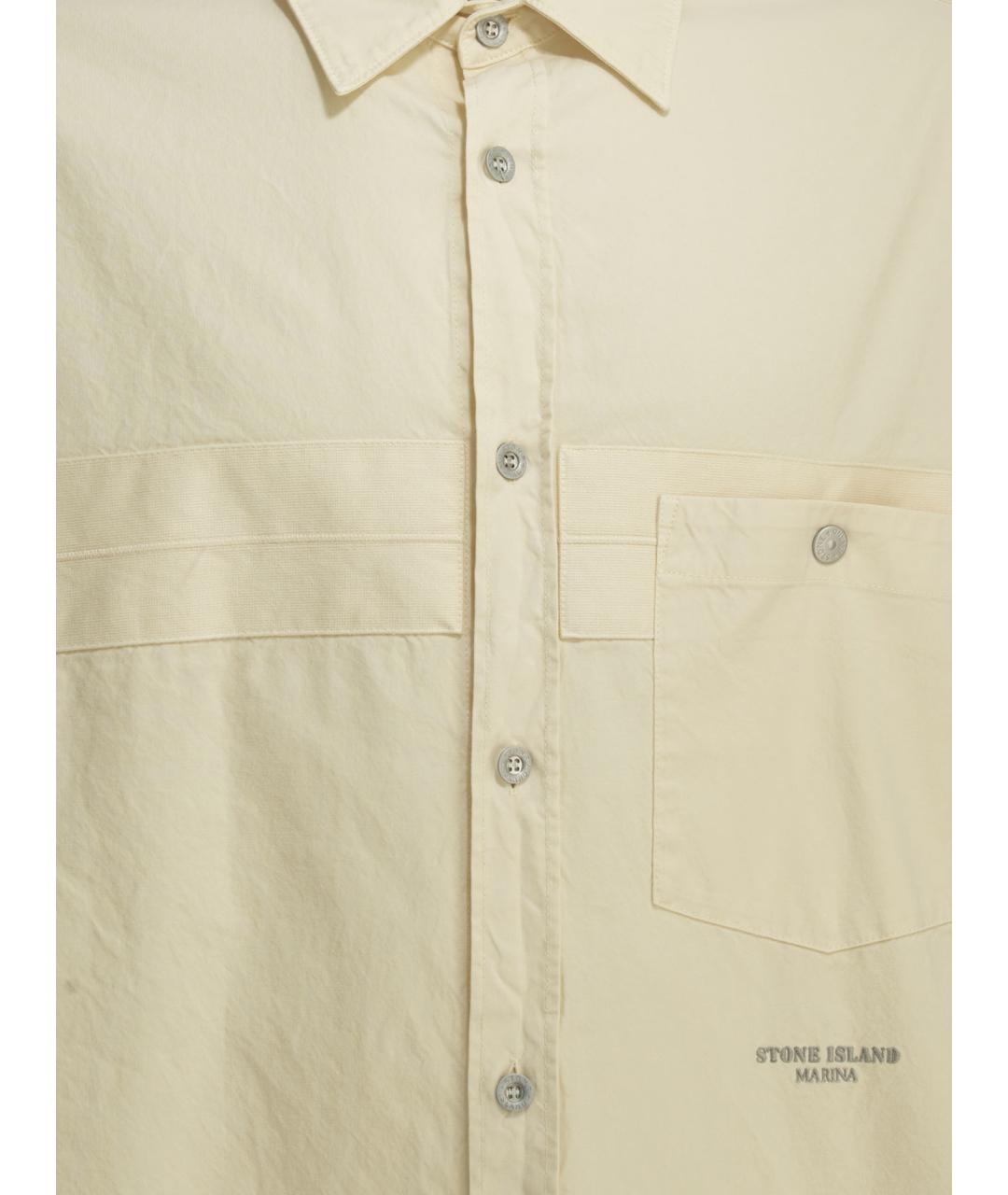 STONE ISLAND Бежевая хлопковая кэжуал рубашка, фото 3