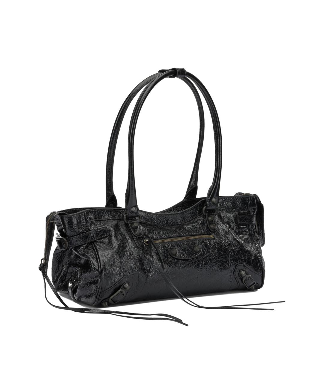 BALENCIAGA Черная кожаная сумка через плечо, фото 2