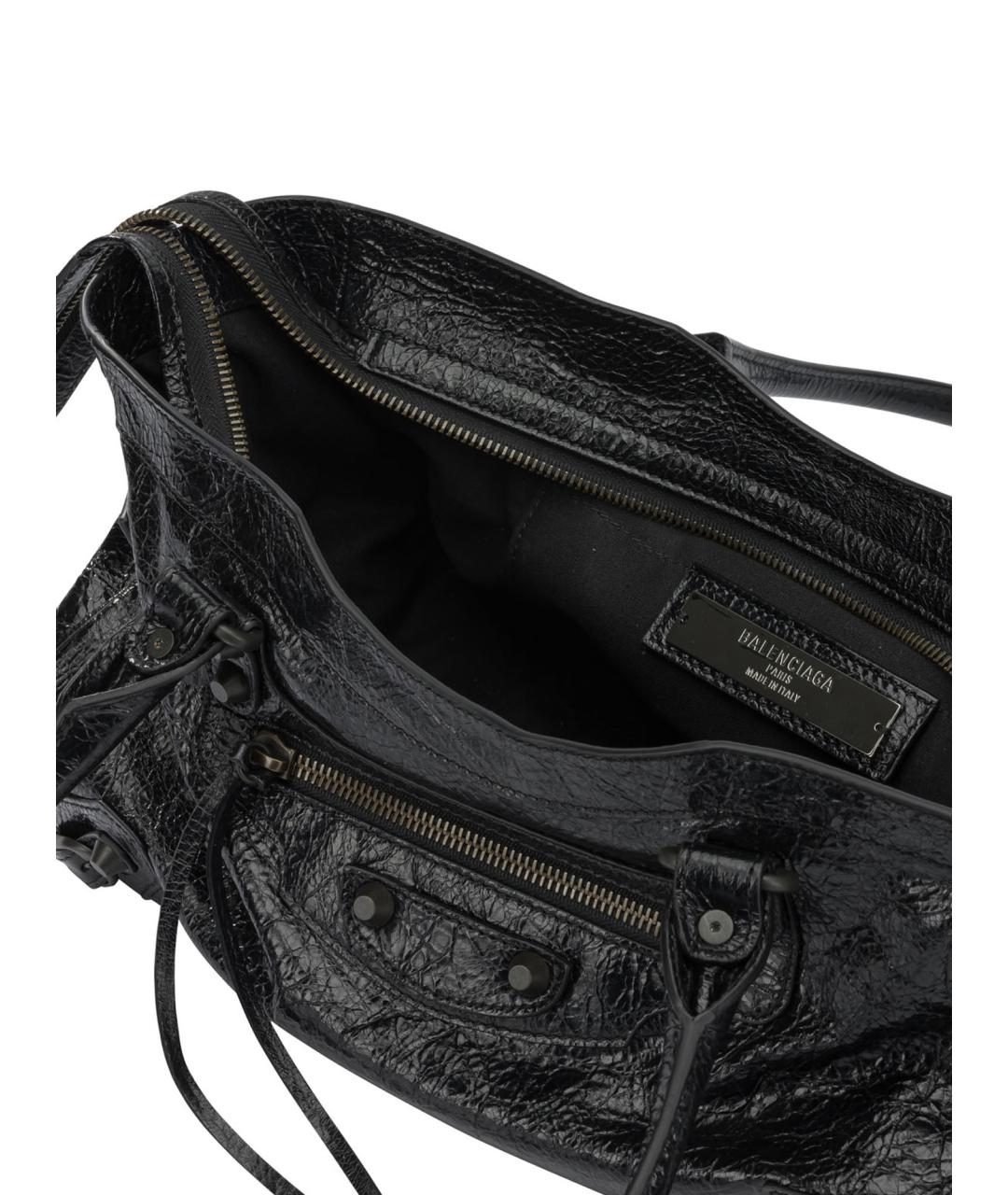 BALENCIAGA Черная кожаная сумка через плечо, фото 5