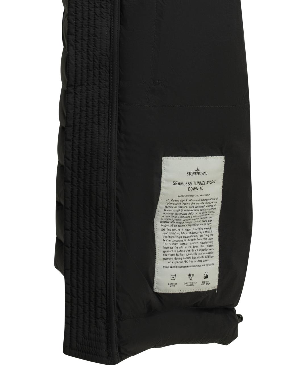 STONE ISLAND Черный полиамидовый жилет, фото 4