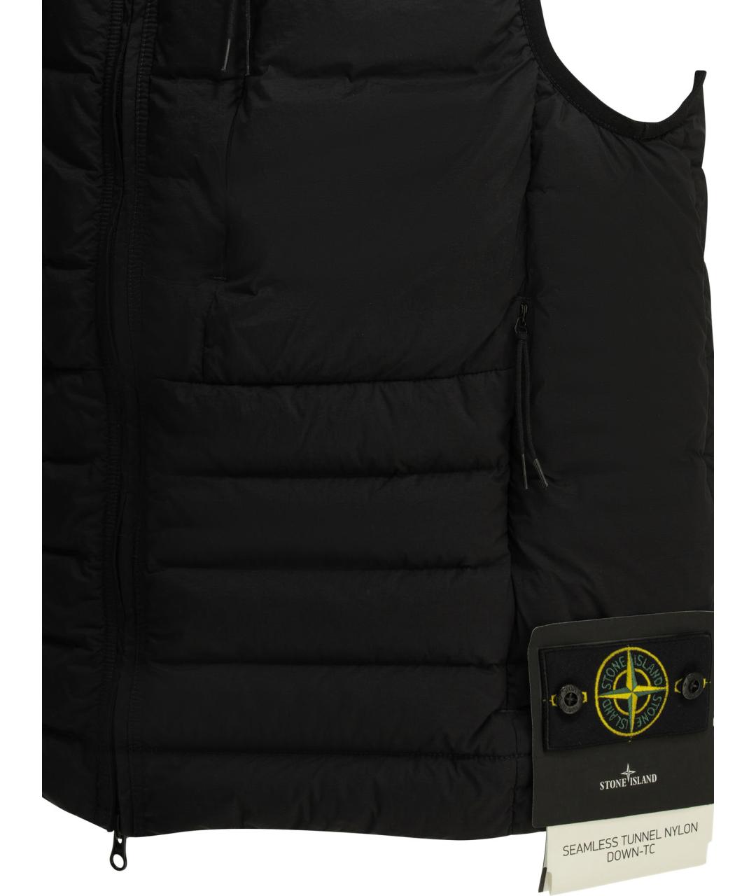 STONE ISLAND Черный полиамидовый жилет, фото 3