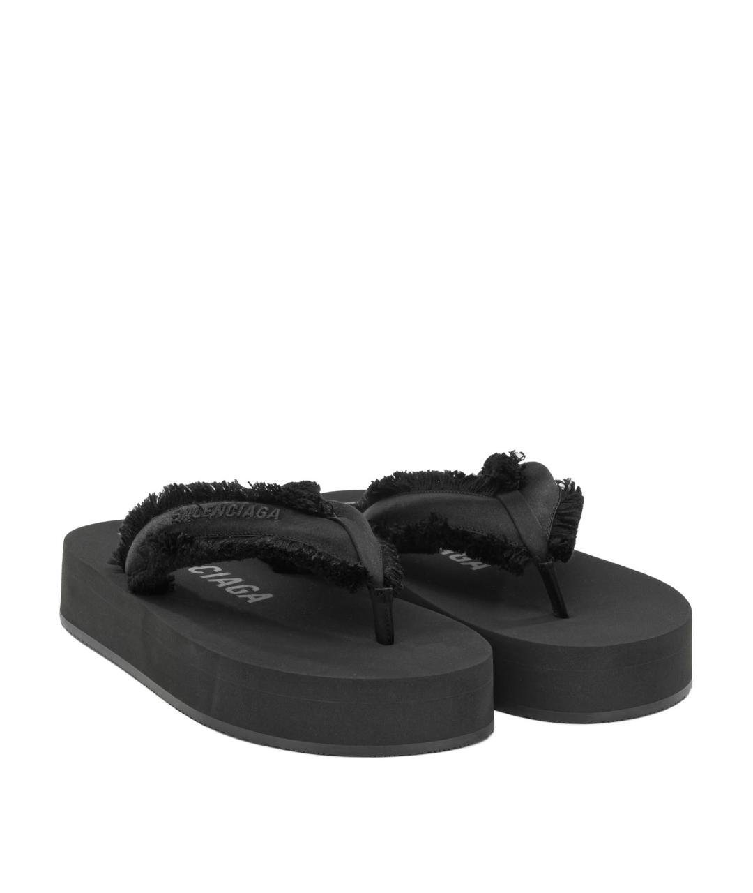 BALENCIAGA Черные текстильные шлепанцы, фото 2