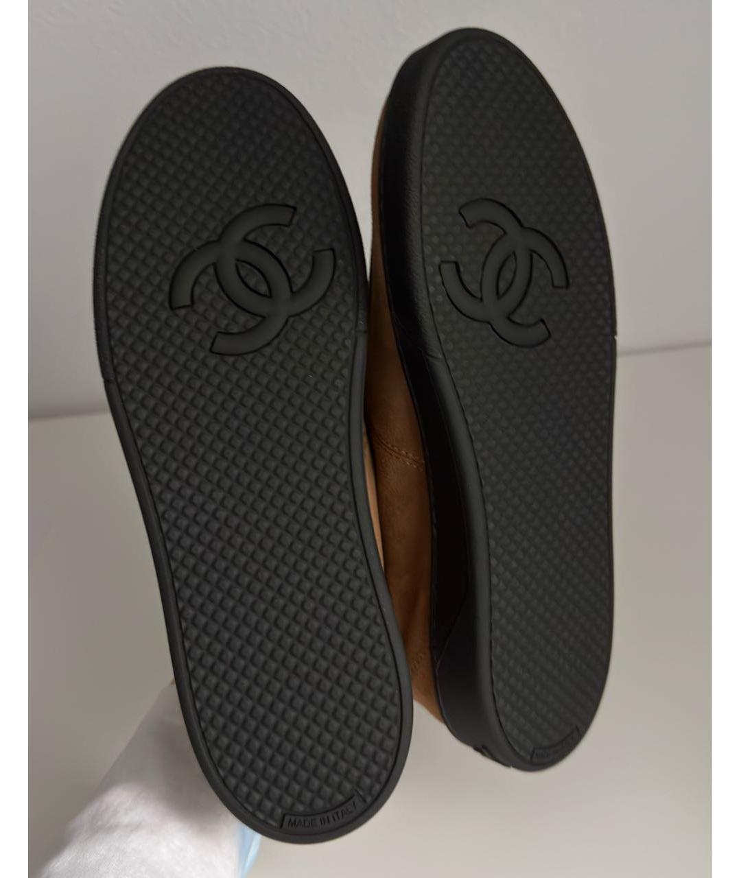 CHANEL Коричневые замшевые кеды, фото 8