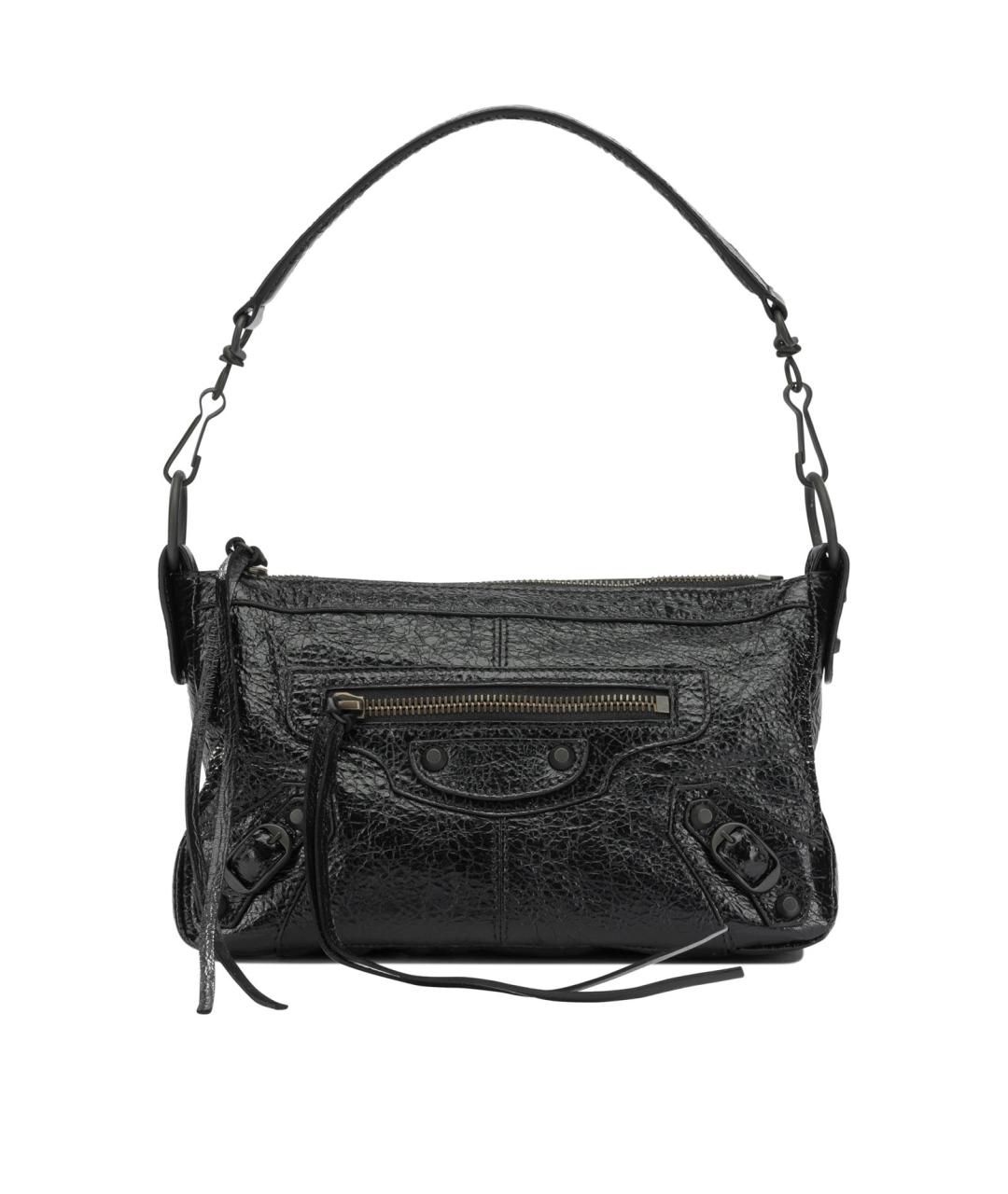 BALENCIAGA Черная кожаная сумка через плечо, фото 1