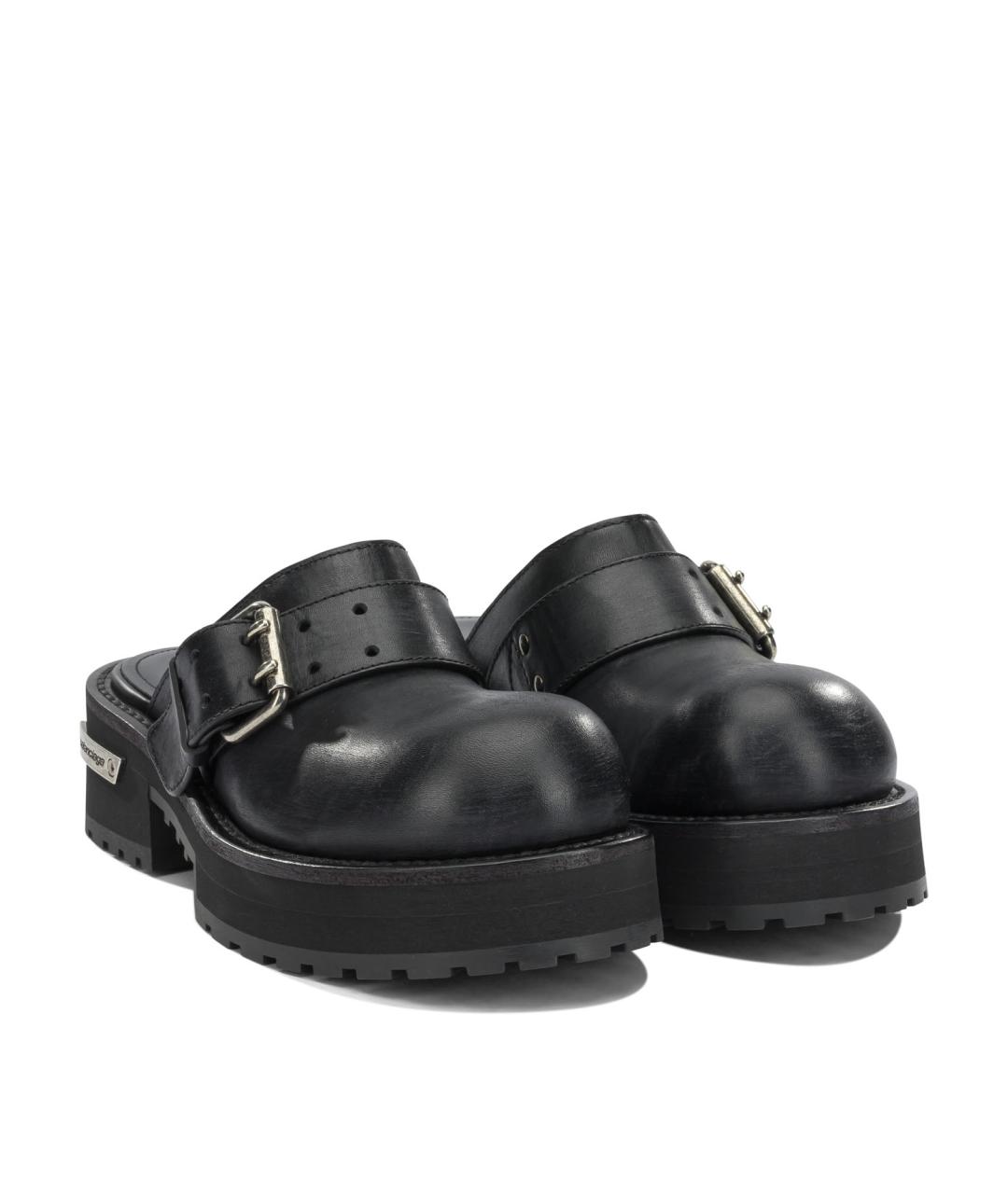 BALENCIAGA Черные кожаные сабо, фото 2