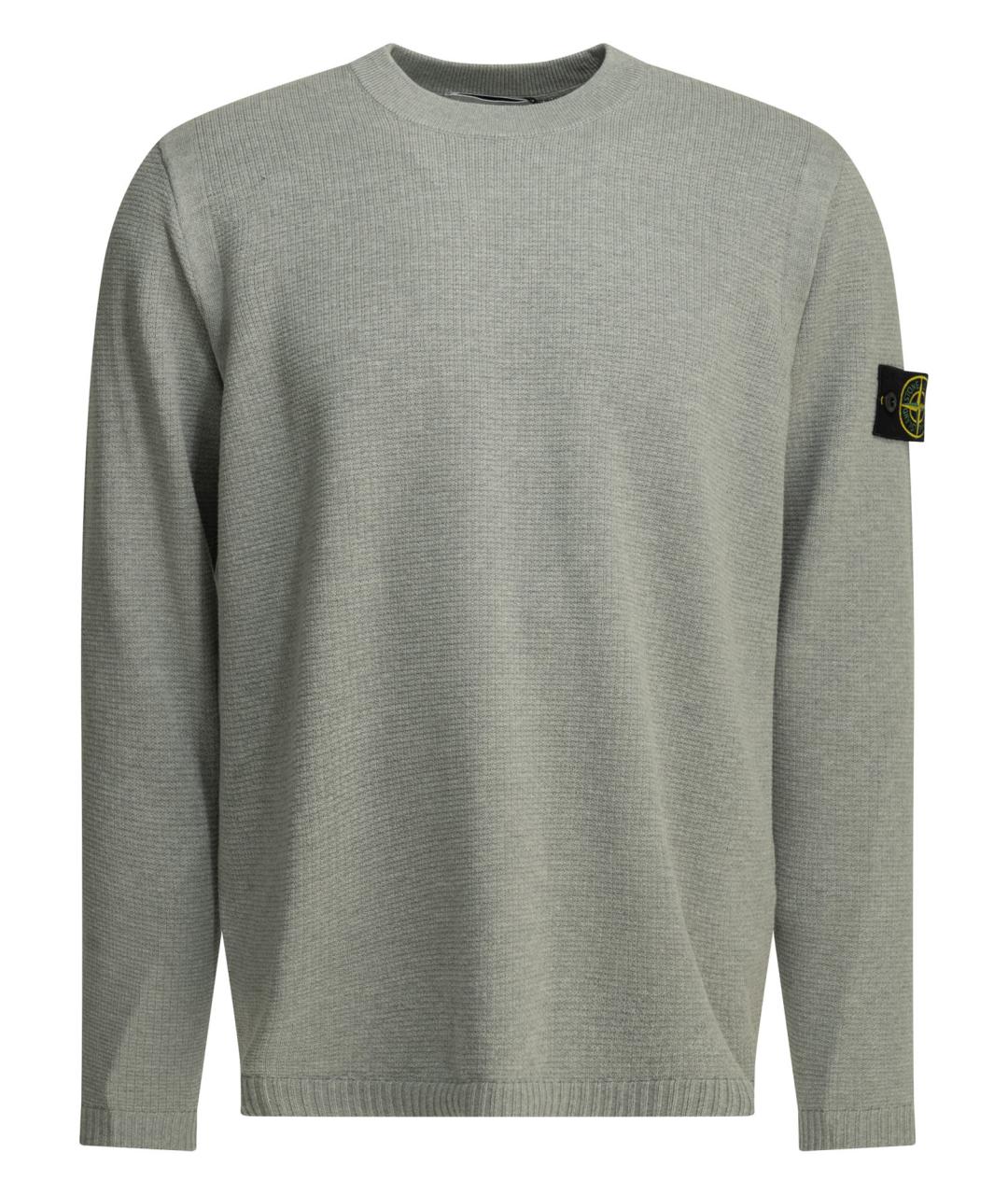 STONE ISLAND Серый хлопковый джемпер / свитер, фото 1