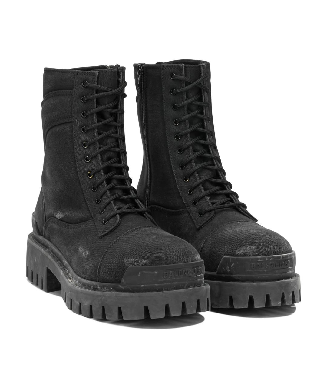 BALENCIAGA Черные текстильные высокие ботинки, фото 2