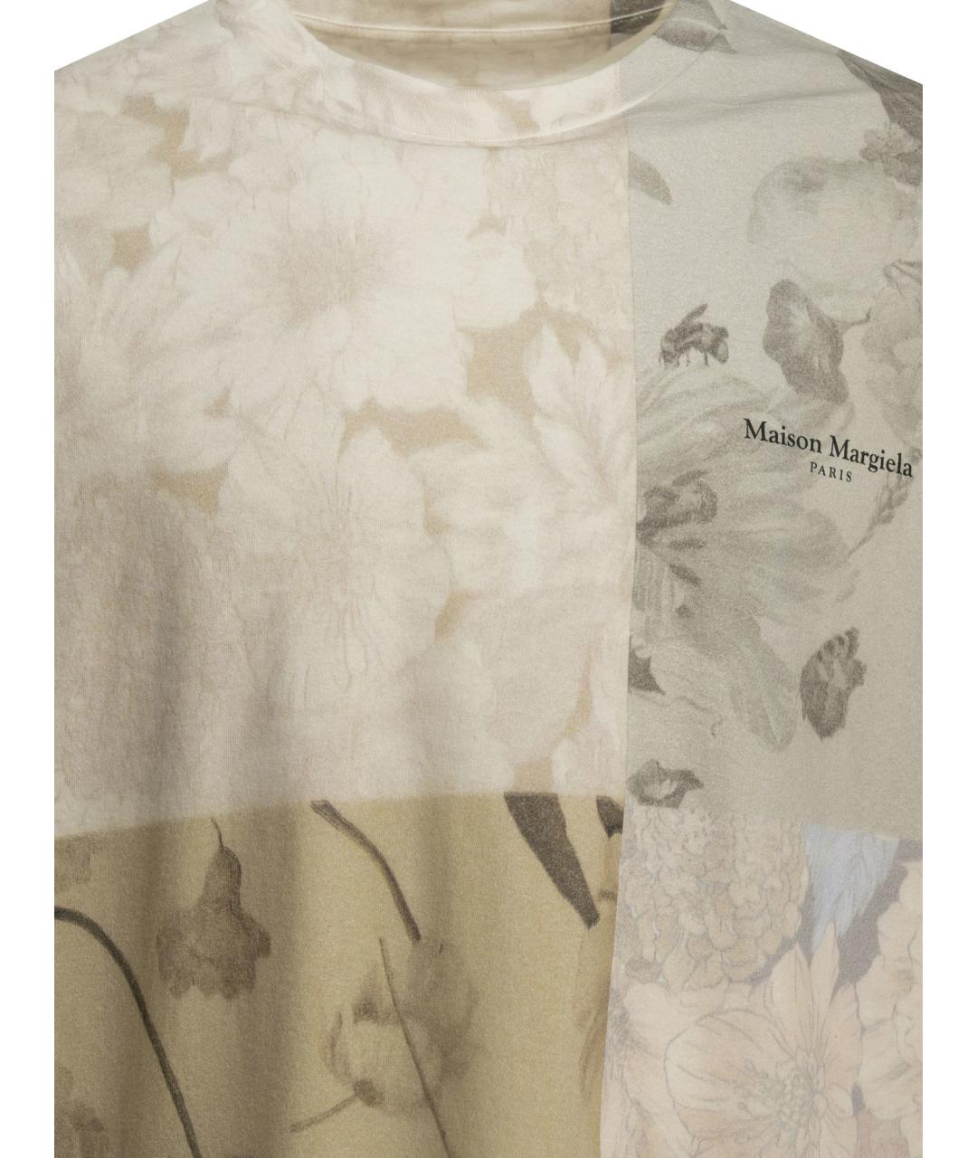 MAISON MARGIELA Бежевая хлопковая футболка, фото 3
