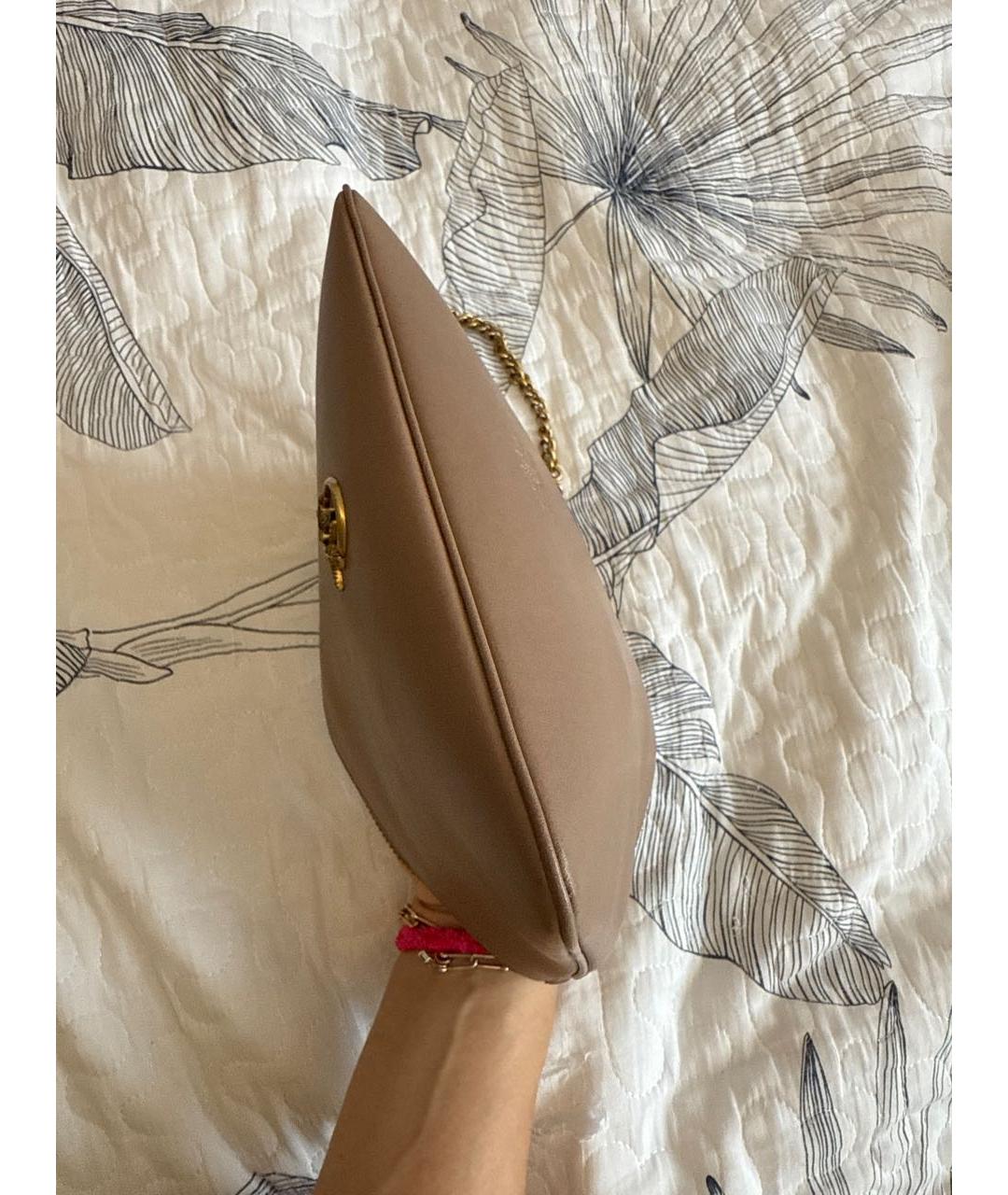 PINKO Бежевая кожаная сумка через плечо, фото 3