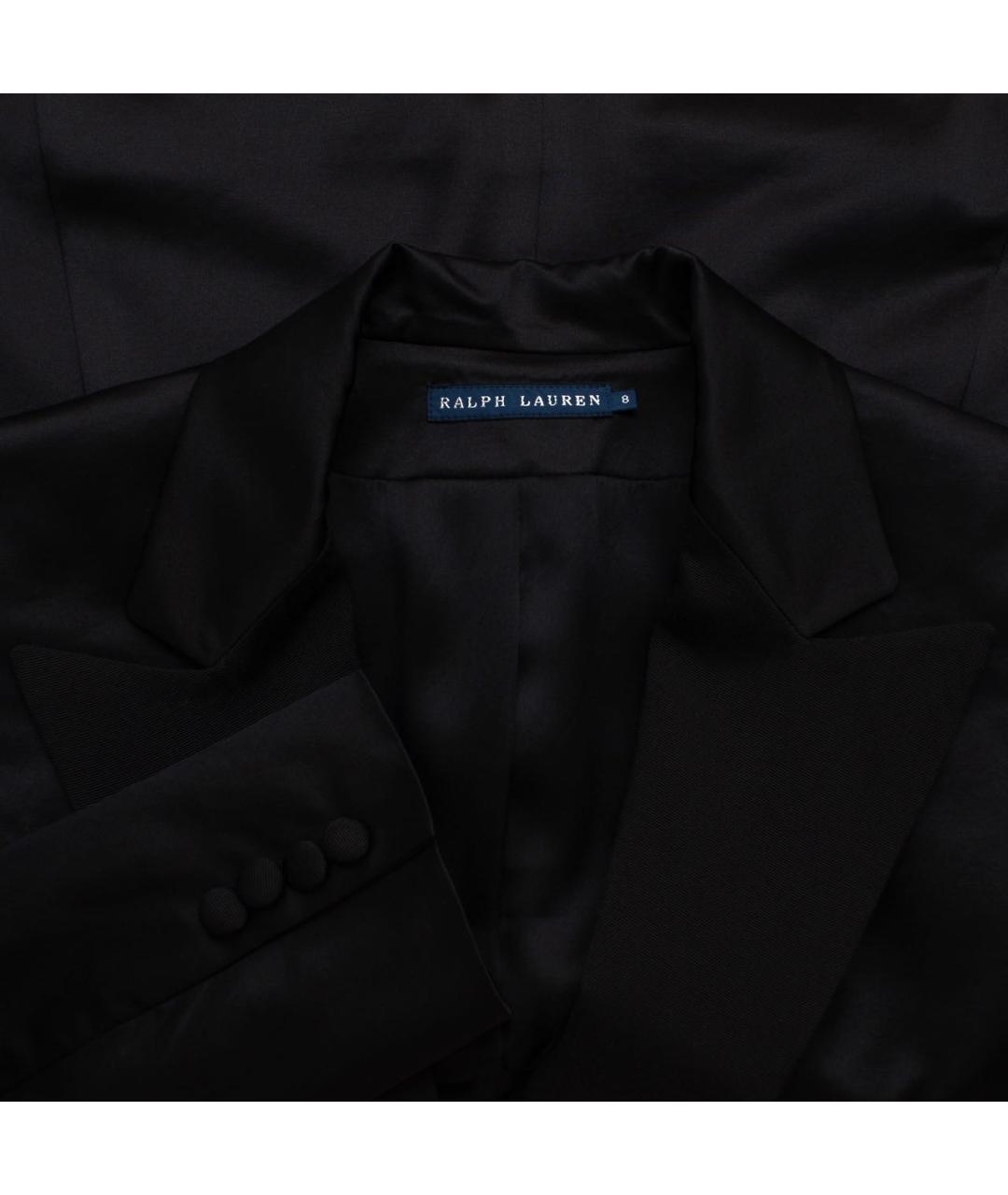 RALPH LAUREN Черный шелковый жакет/пиджак, фото 3