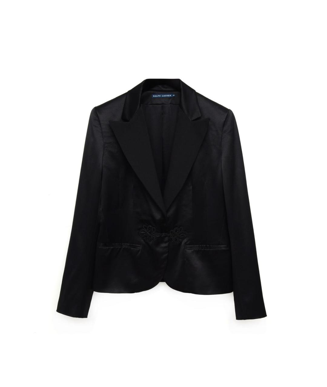 RALPH LAUREN Черный шелковый жакет/пиджак, фото 6