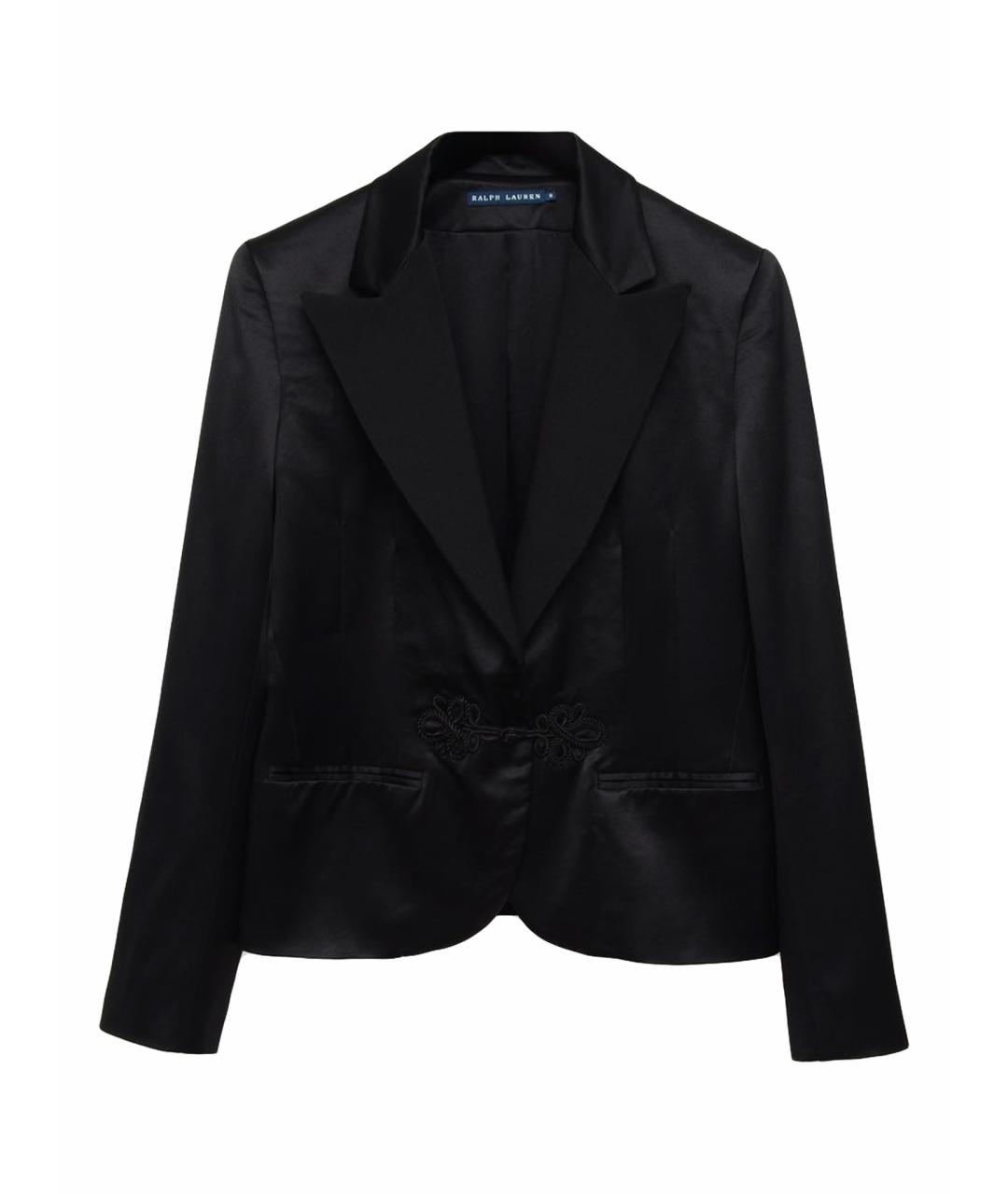 RALPH LAUREN Черный шелковый жакет/пиджак, фото 1
