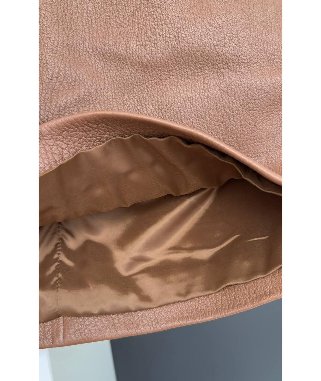 12 STOREEZ Оранжевая кожаная юбка мини, фото 2