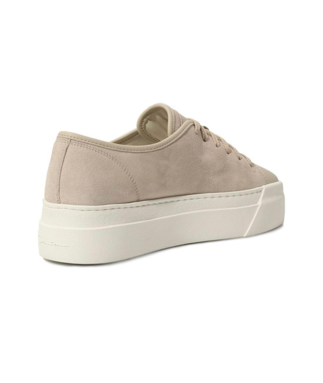 SANTONI Бежевые замшевые кеды, фото 5