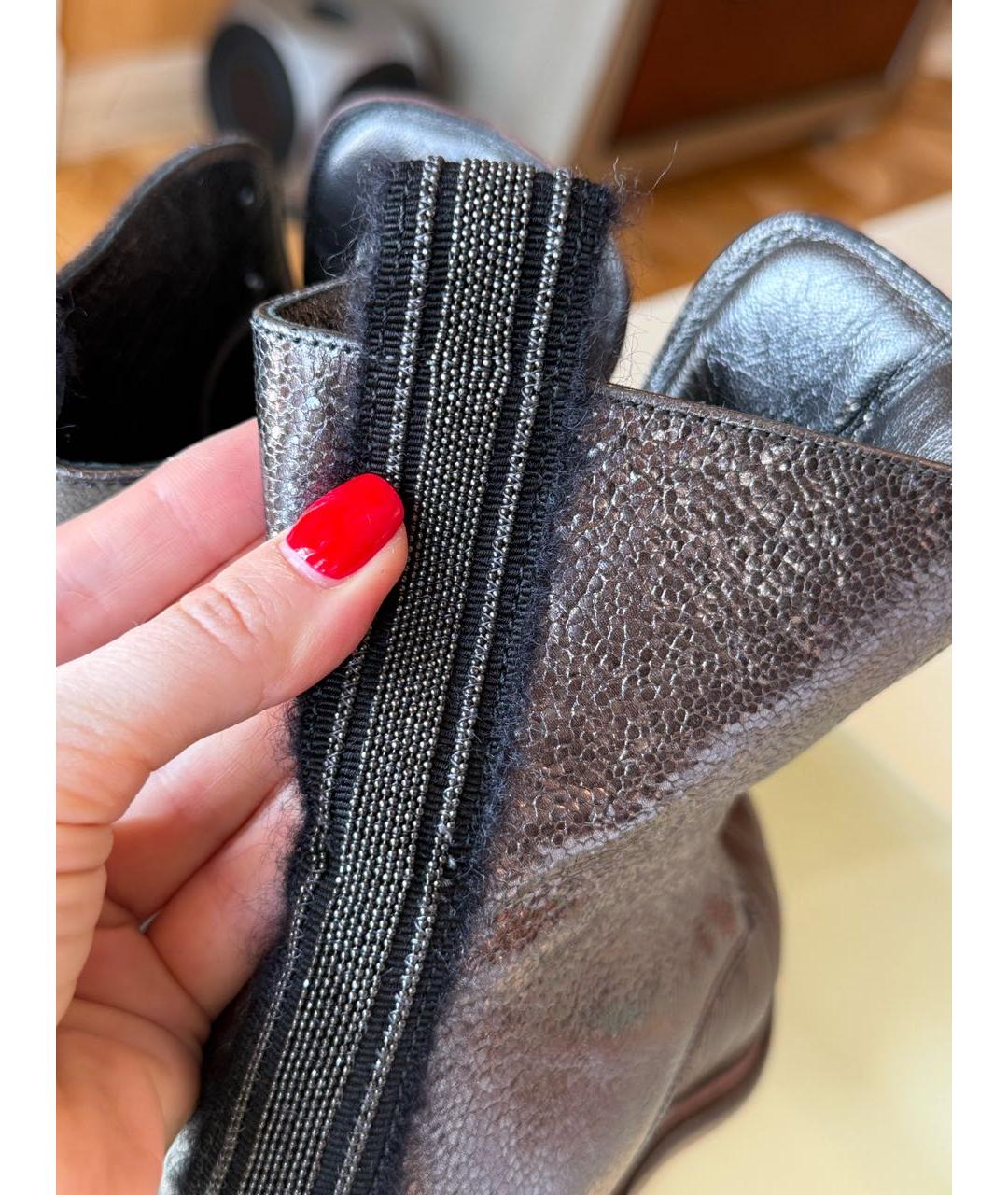 BRUNELLO CUCINELLI Коричневые кожаные ботинки, фото 6