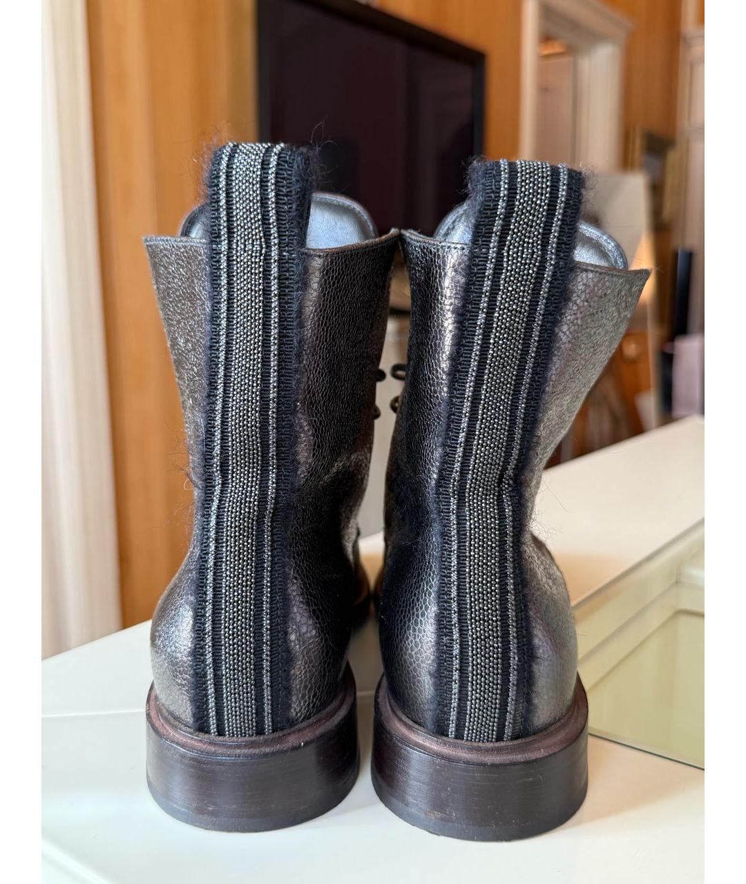 BRUNELLO CUCINELLI Коричневые кожаные ботинки, фото 3