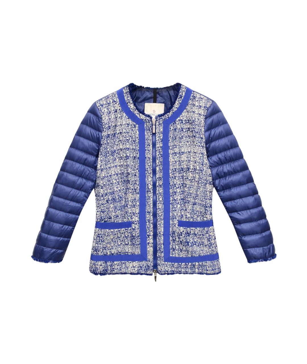 MONCLER Синий полиэстеровый пуховик, фото 1