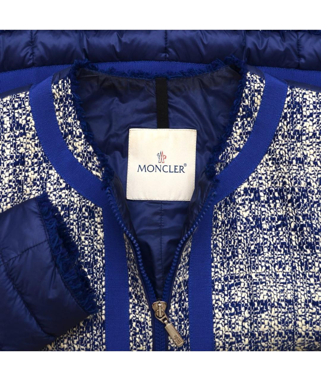 MONCLER Синий полиэстеровый пуховик, фото 4