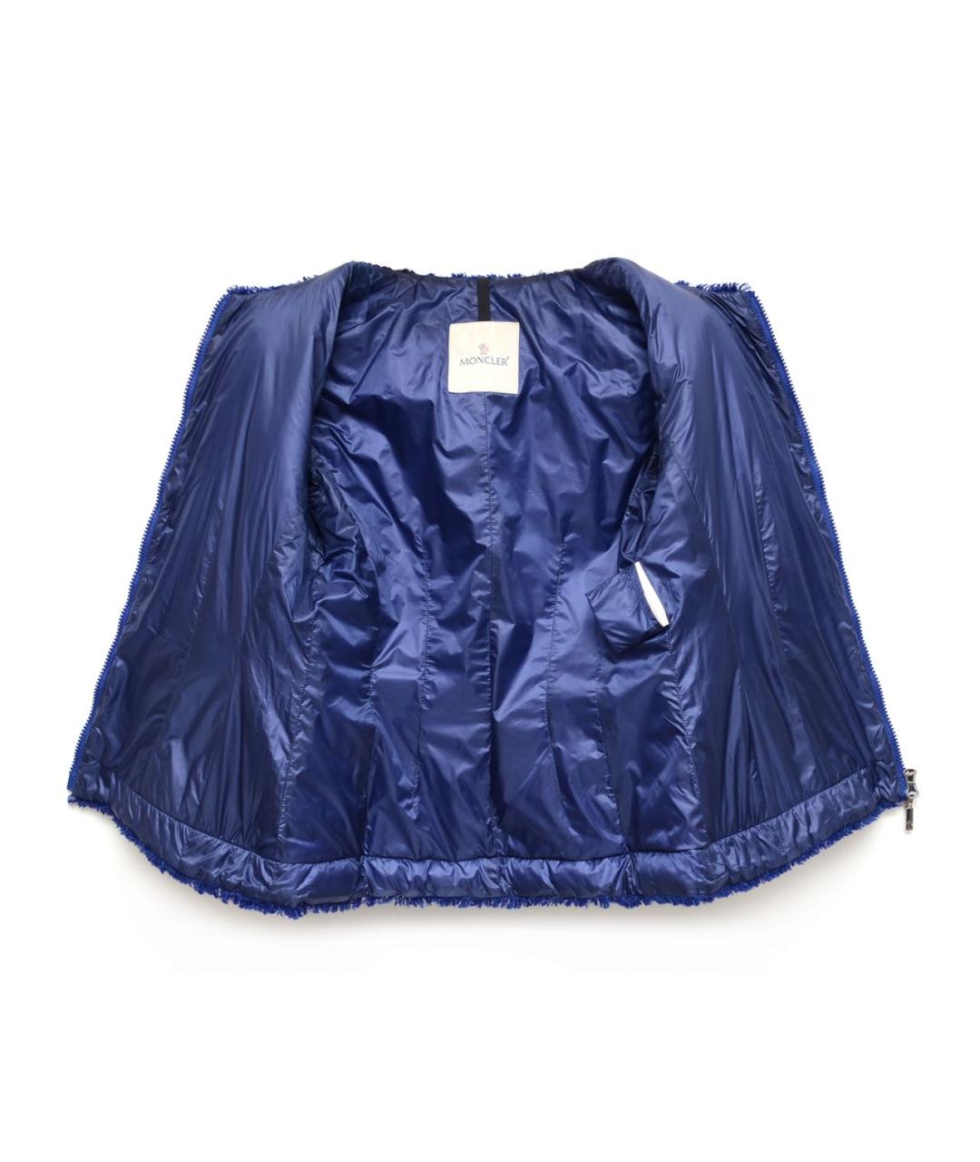 MONCLER Синий полиэстеровый пуховик, фото 3