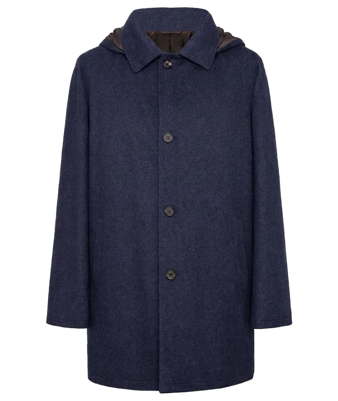 KITON Синее кашемировое пальто, фото 1