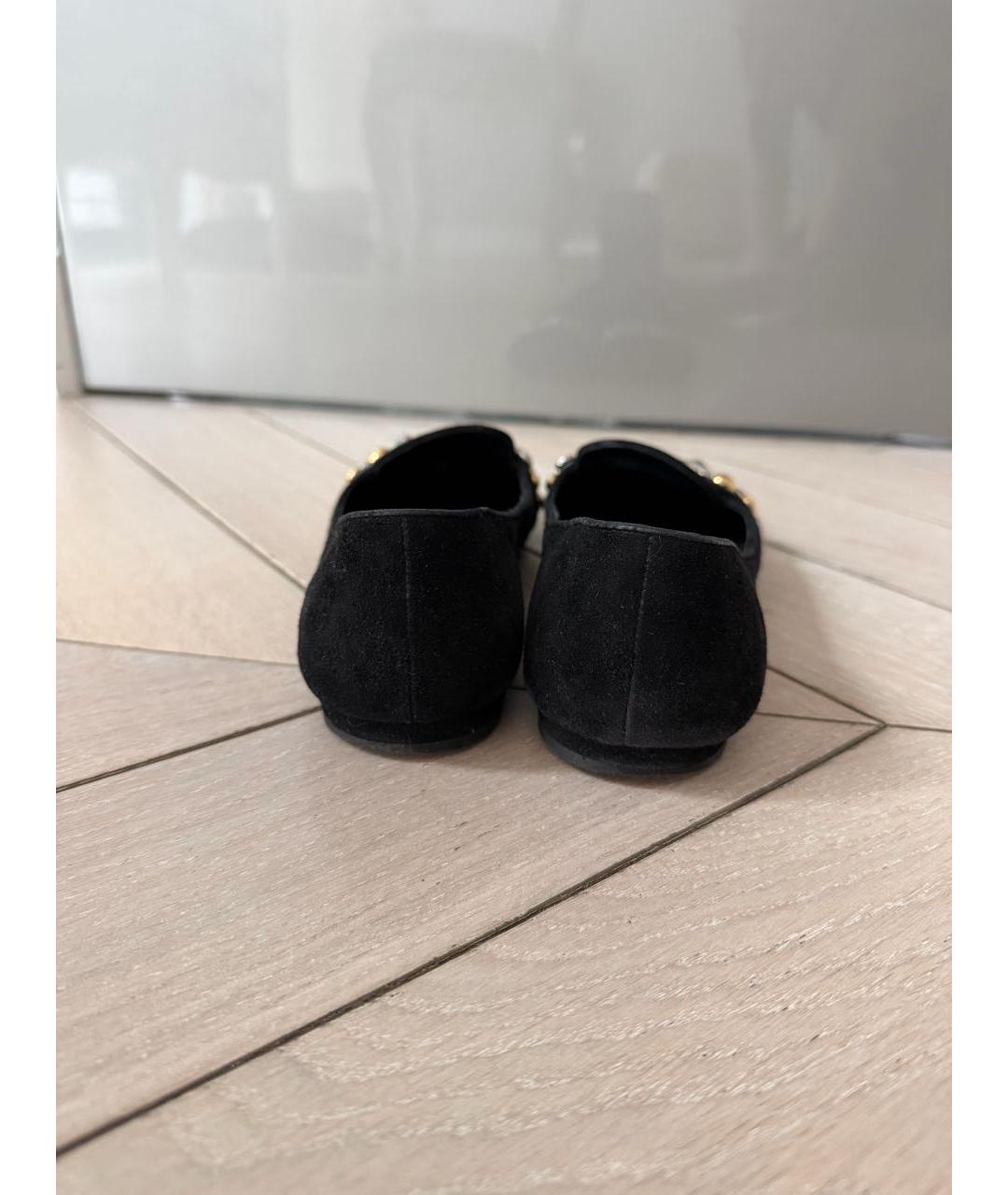 LOUIS VUITTON Черные замшевые лоферы, фото 4