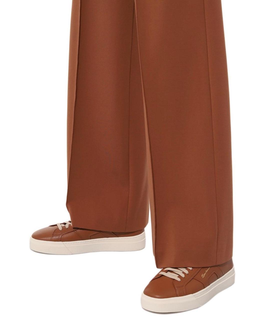 SANTONI Коричневые кожаные кеды, фото 6