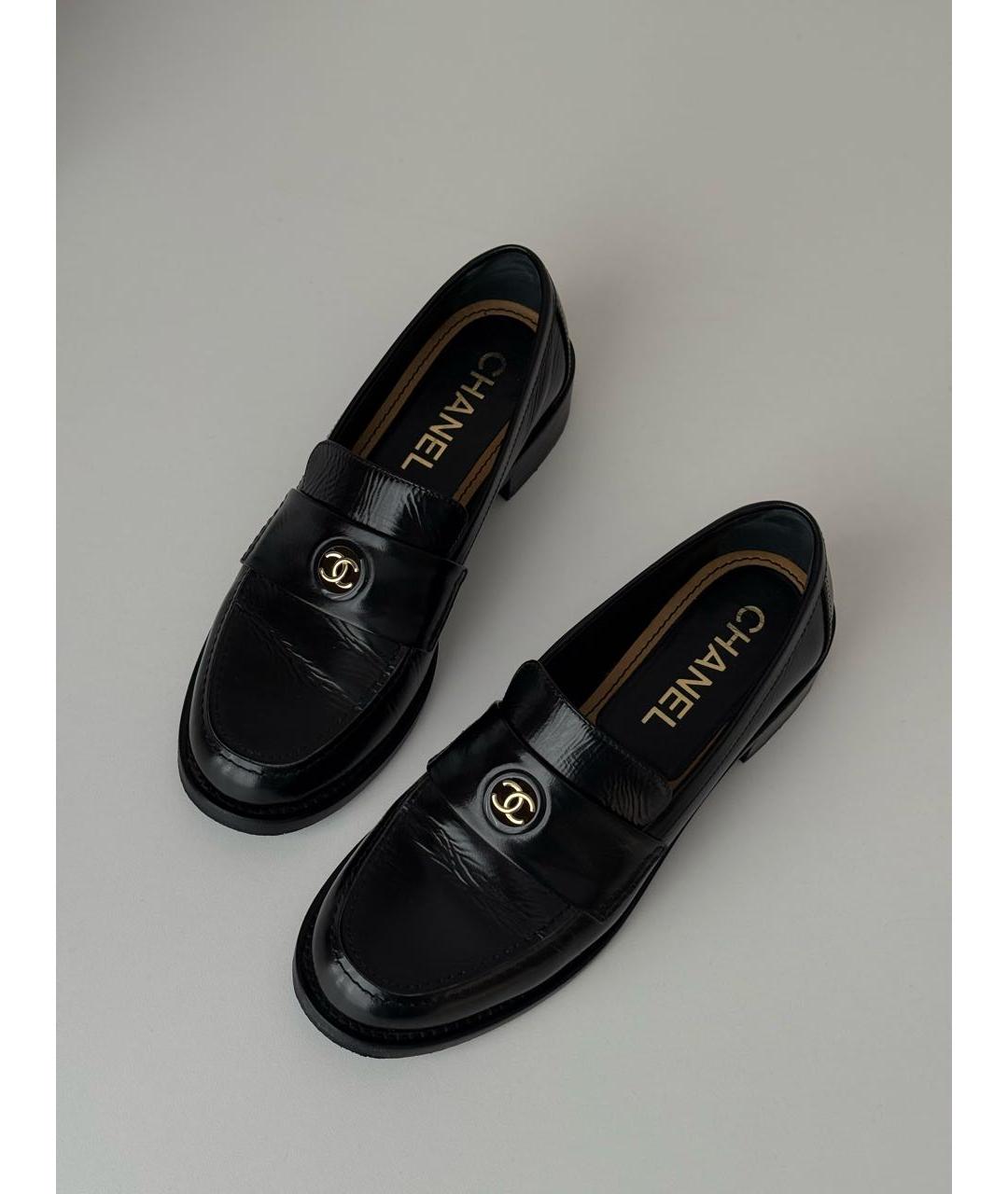 CHANEL Черные кожаные лоферы, фото 2