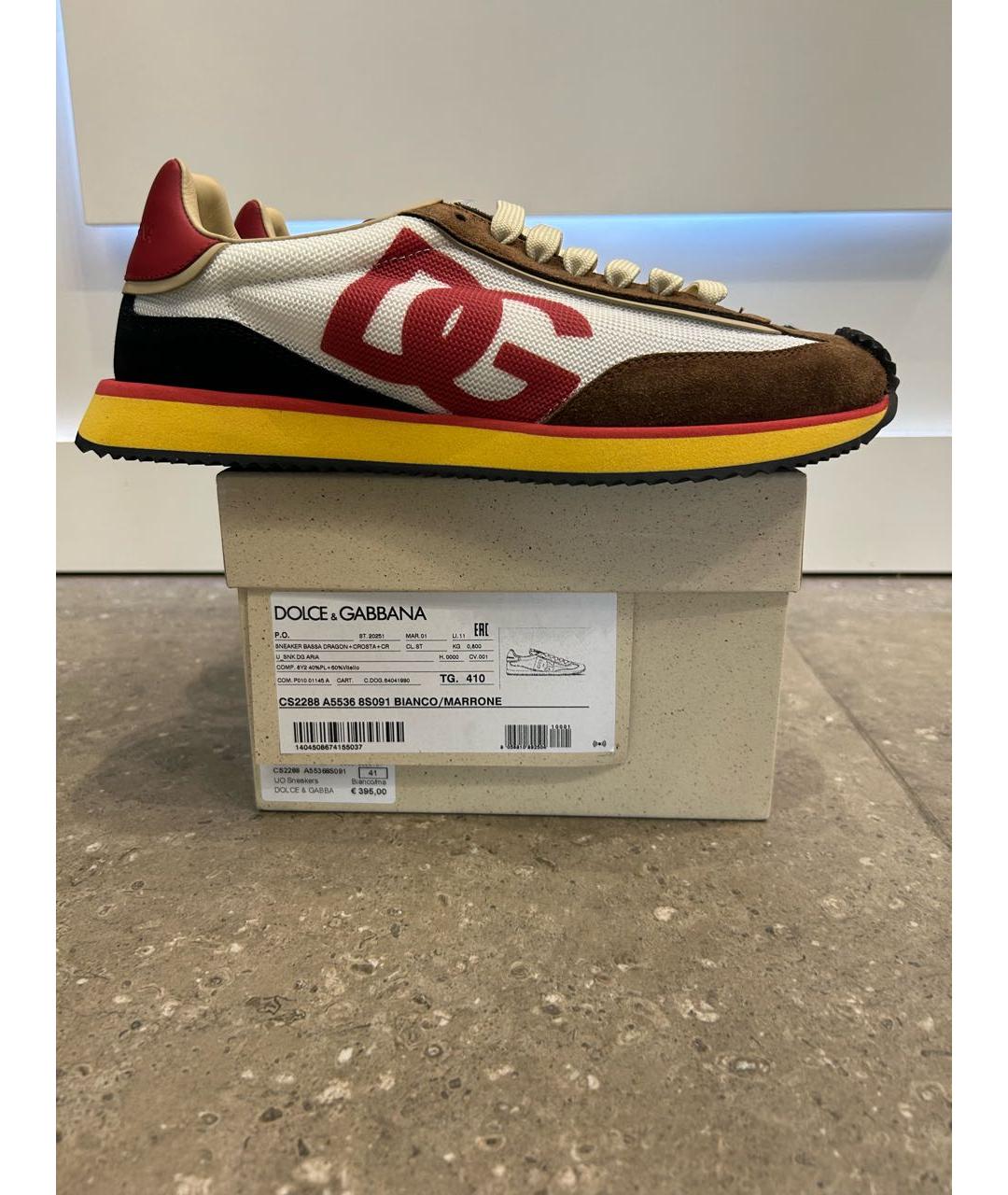 DOLCE&GABBANA Мульти замшевые низкие кроссовки / кеды, фото 6