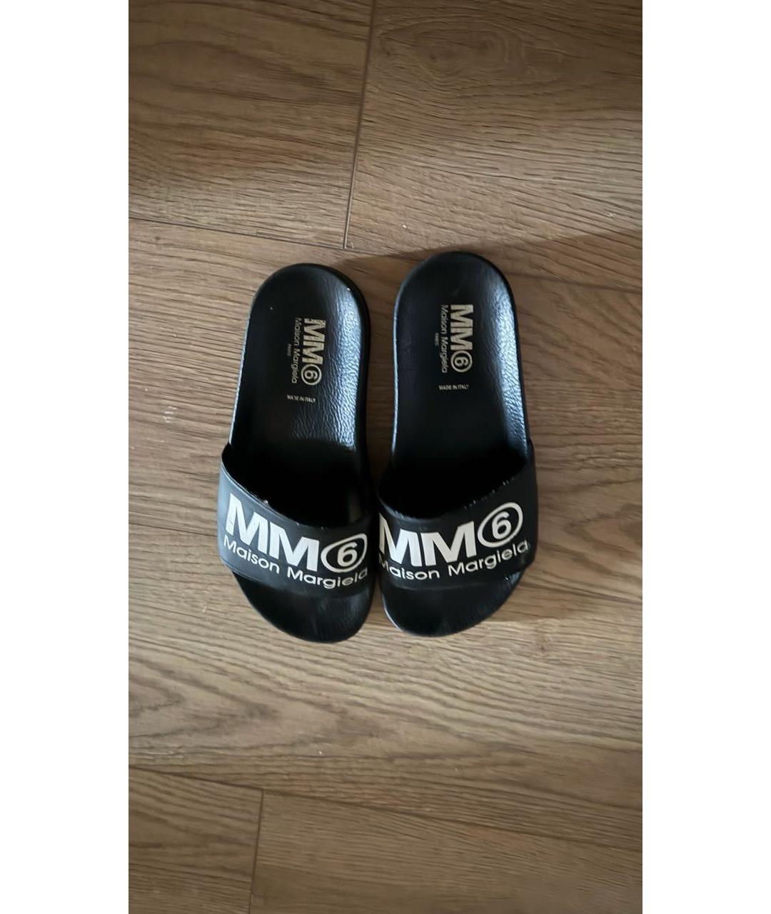 MM6 MAISON MARGIELA Черные шлепанцы, фото 2