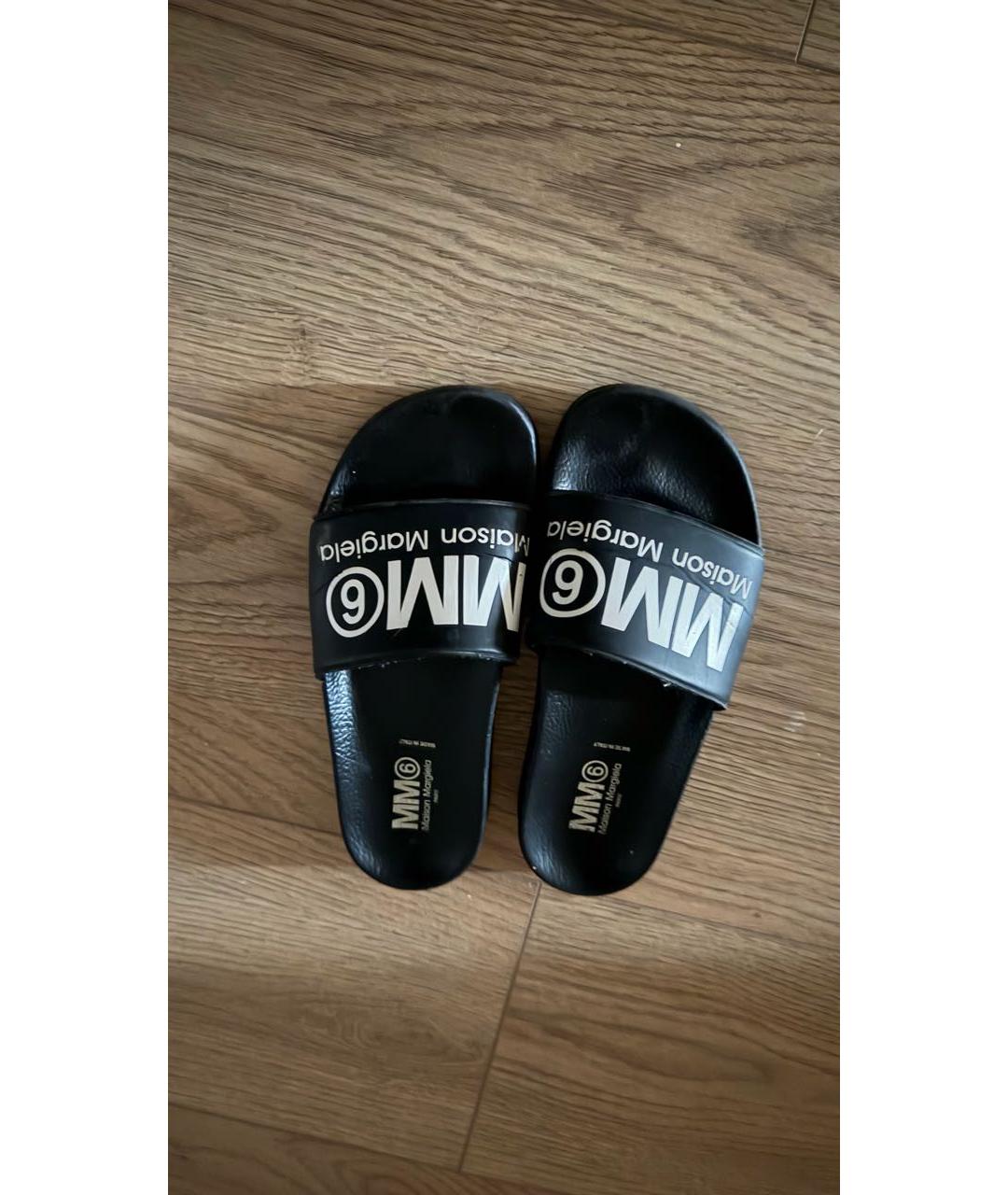 MM6 MAISON MARGIELA Черные шлепанцы, фото 3