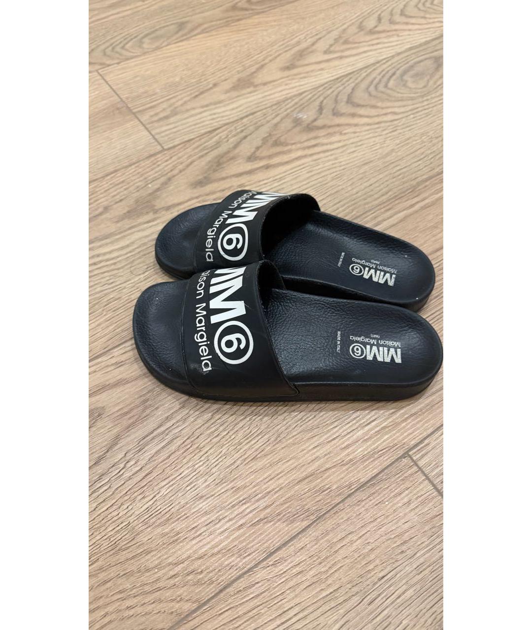 MM6 MAISON MARGIELA Черные шлепанцы, фото 4