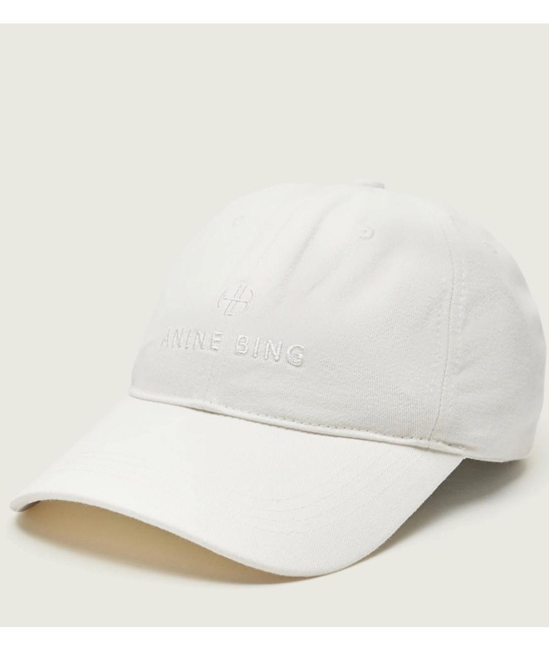 ANINE BING Белая хлопковая кепка, фото 4