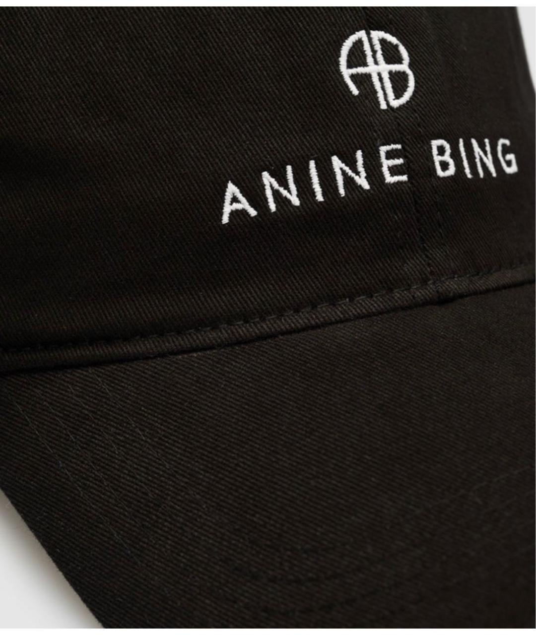 ANINE BING Черная хлопковая кепка, фото 4