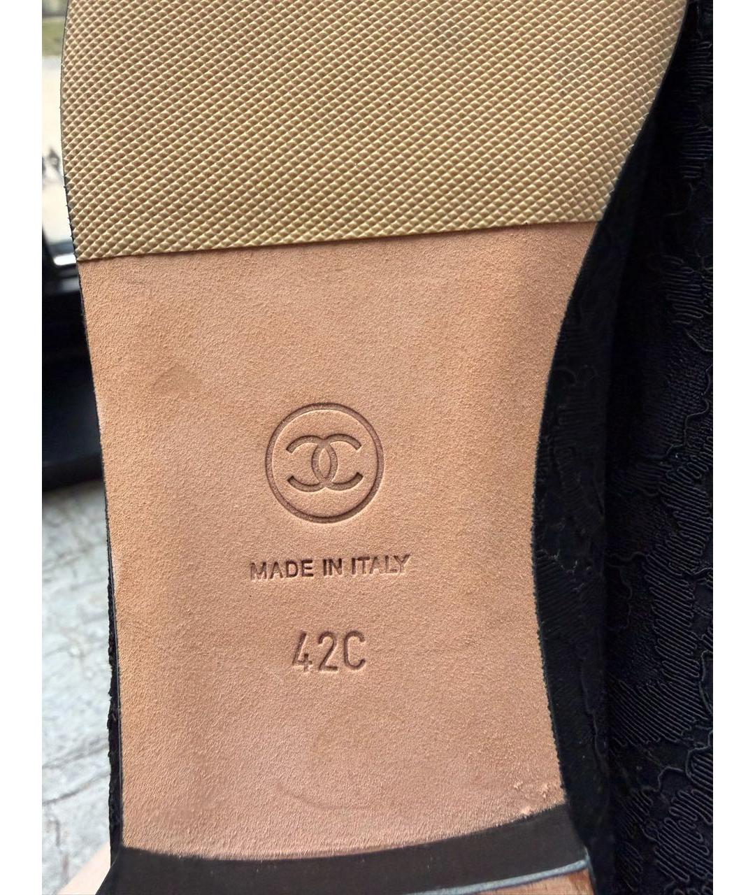 CHANEL Черные текстильные балетки, фото 6