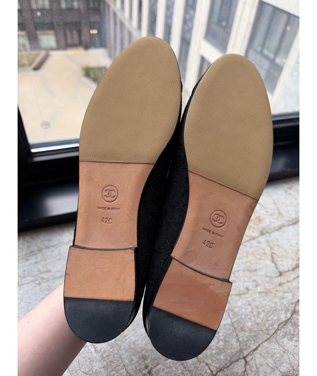 CHANEL Черные текстильные балетки, фото 5