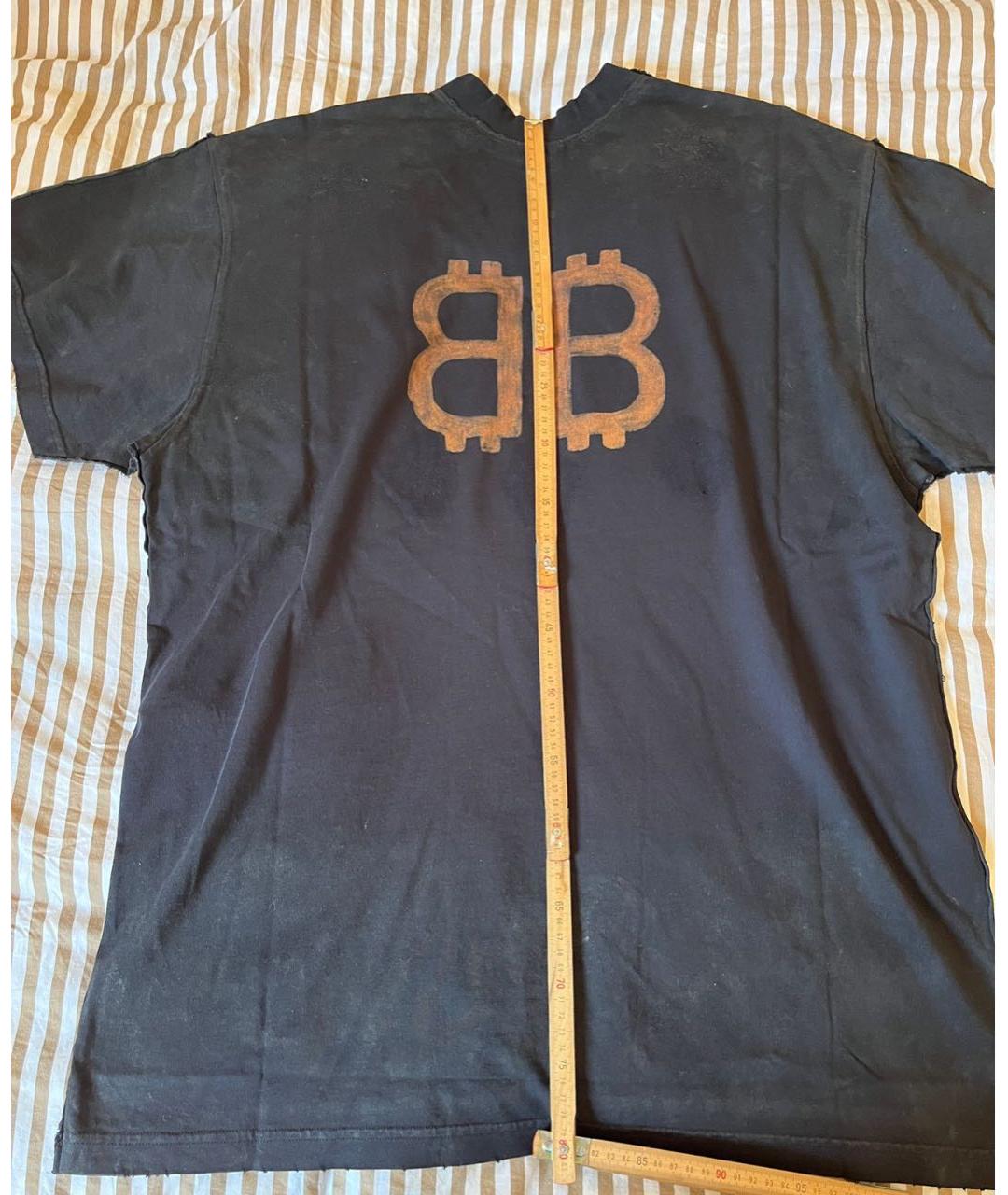 BALENCIAGA Черная хлопковая футболка, фото 3