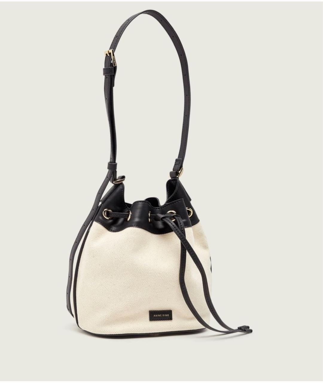 ANINE BING Бежевая тканевая сумка через плечо, фото 2