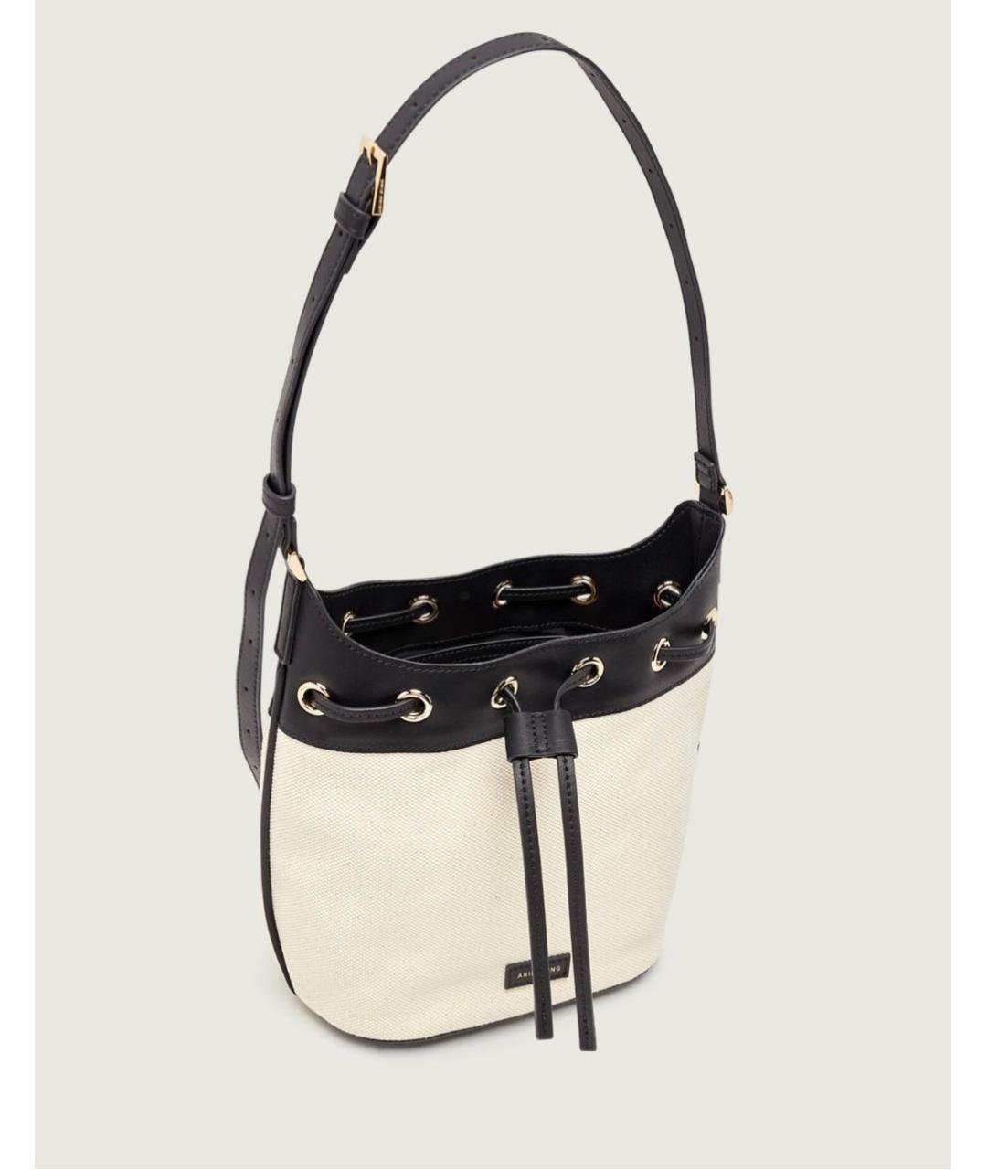 ANINE BING Бежевая тканевая сумка через плечо, фото 4