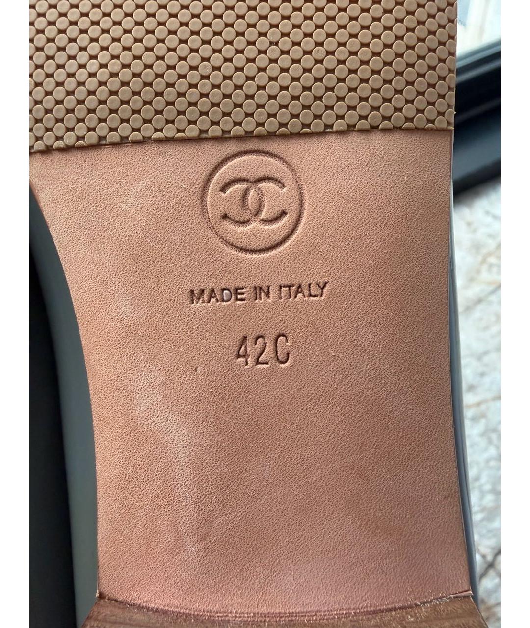 CHANEL Серые балетки из лакированной кожи, фото 6