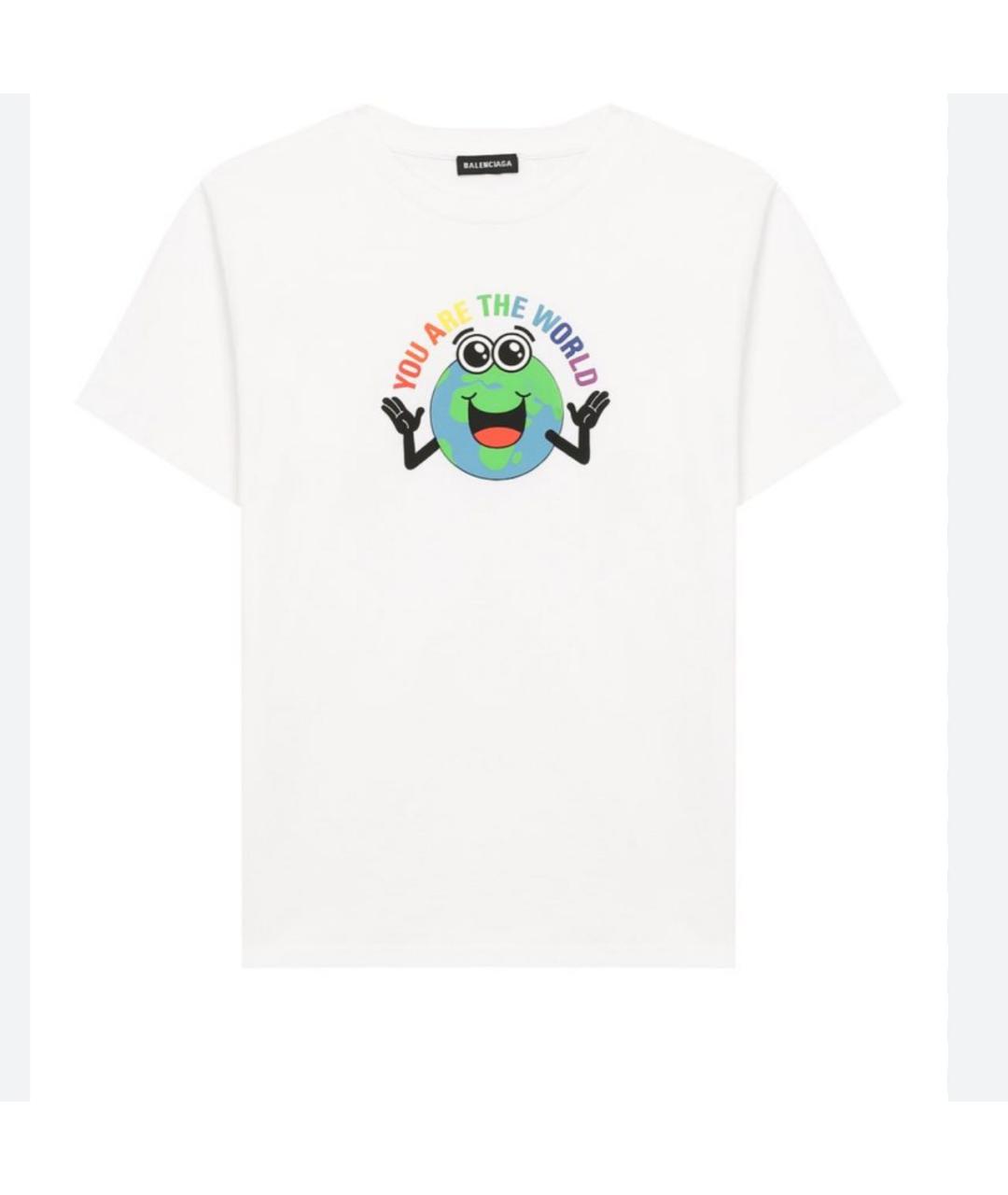 BALENCIAGA Белая хлопковая футболка, фото 2