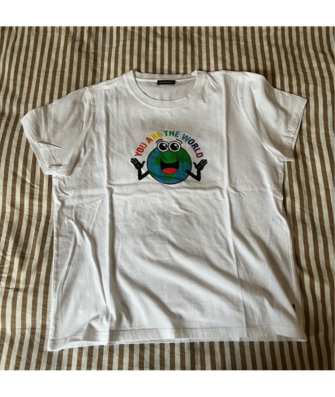 BALENCIAGA Белая хлопковая футболка, фото 3